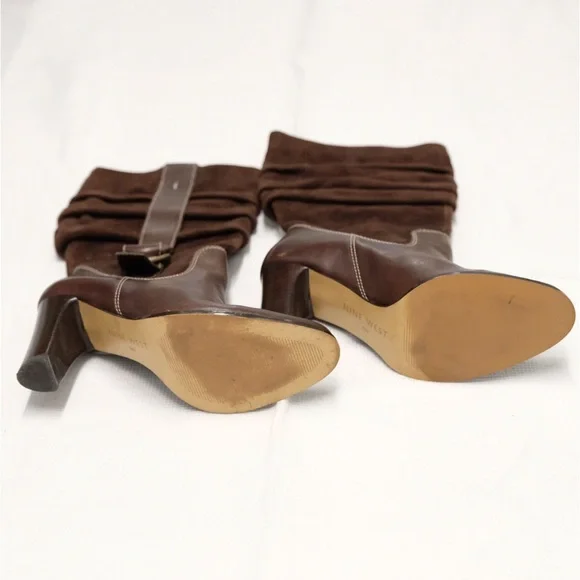 Vintage Nine West Suede Slouch Buckle Harness Boots - Picture 6 of 6